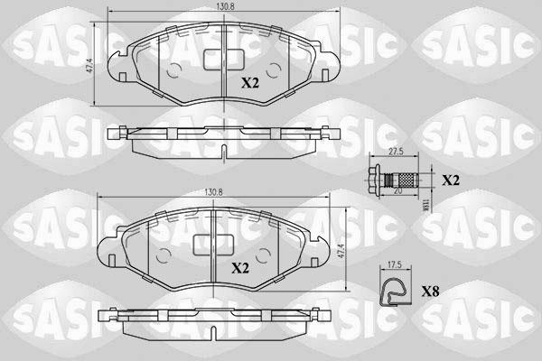 Sasic 6210002 - Тормозные колодки, дисковые, комплект autosila-amz.com