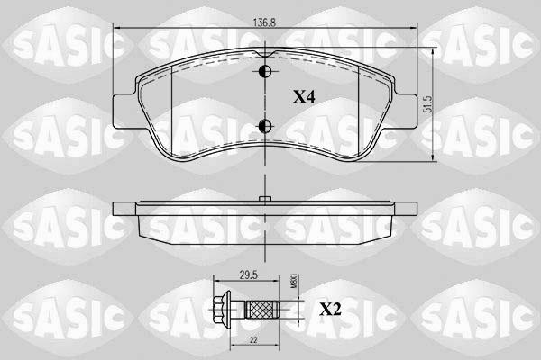 Sasic 6210012 - Тормозные колодки, дисковые, комплект autosila-amz.com