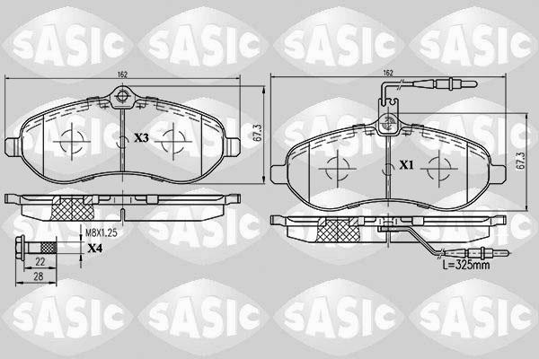 Sasic 6210017 - Тормозные колодки, дисковые, комплект autosila-amz.com