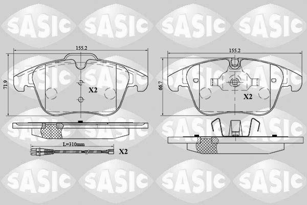 Sasic 6210039 - Тормозные колодки, дисковые, комплект autosila-amz.com