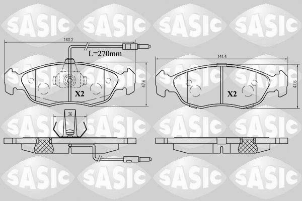 Sasic 6210031 - Тормозные колодки, дисковые, комплект autosila-amz.com