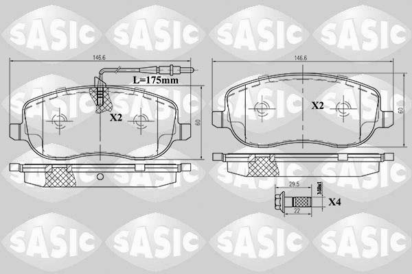 Sasic 6210029 - Тормозные колодки, дисковые, комплект autosila-amz.com
