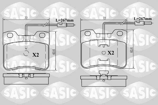 Sasic 6210024 - Тормозные колодки, дисковые, комплект autosila-amz.com