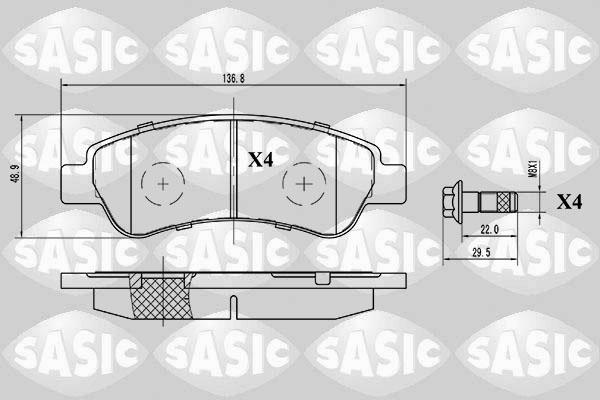 Sasic 6210025 - Тормозные колодки, дисковые, комплект autosila-amz.com