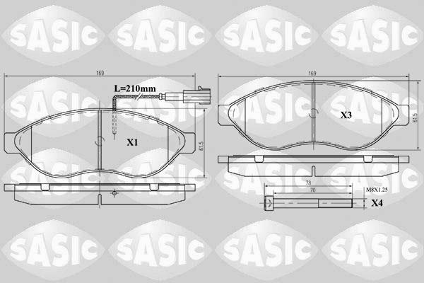 Sasic 6210021 - Тормозные колодки, дисковые, комплект autosila-amz.com