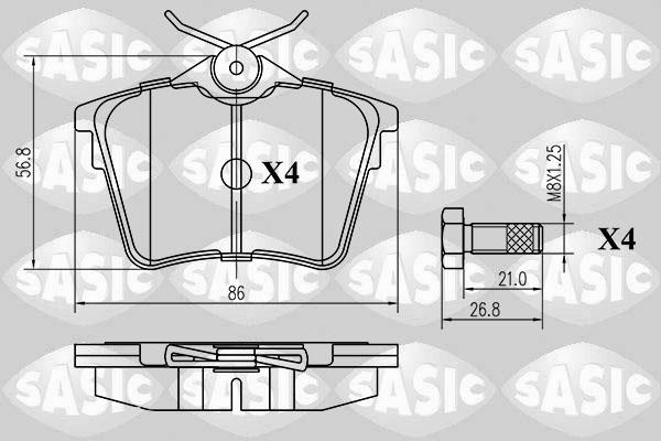 Sasic 6210022 - Тормозные колодки, дисковые, комплект autosila-amz.com