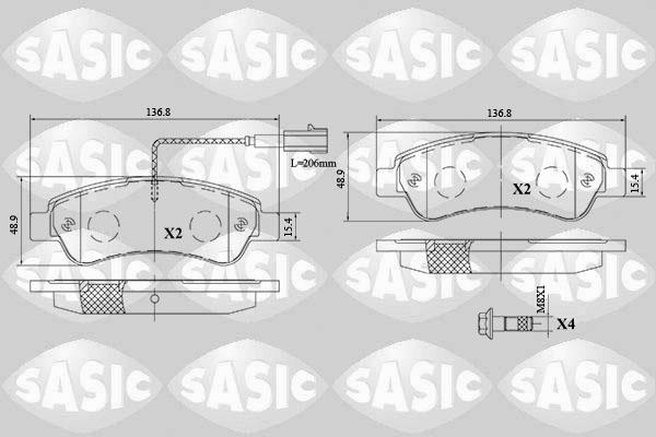 Sasic 6210074 - Тормозные колодки, дисковые, комплект autosila-amz.com