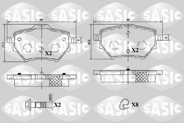 Sasic 6210076 - Тормозные колодки, дисковые, комплект autosila-amz.com