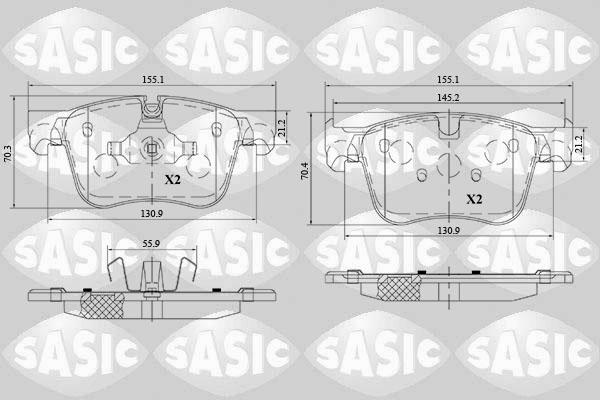 Sasic 6210077 - Тормозные колодки, дисковые, комплект autosila-amz.com