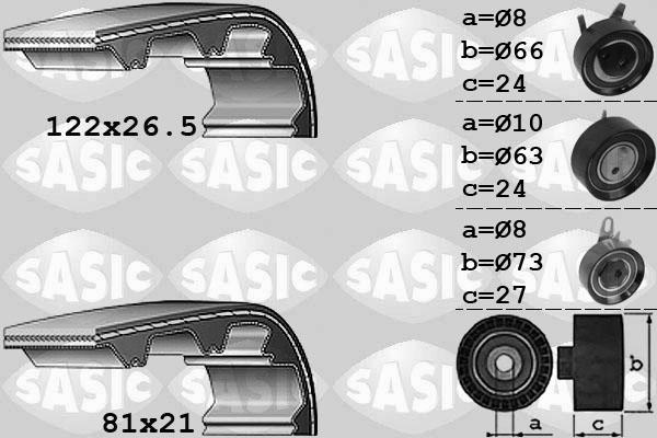 Sasic 1756040 - Комплект зубчатого ремня ГРМ autosila-amz.com