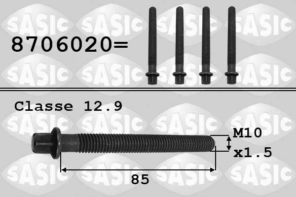 Sasic 8706020 - Центрирующий болт, ременный шкив - коленчатый вал autosila-amz.com