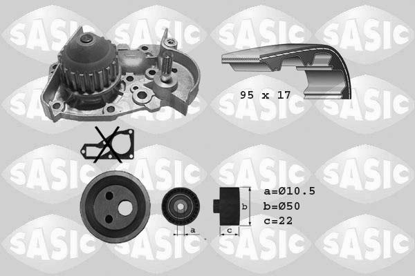 Sasic 3904002 - Водяной насос + комплект зубчатого ремня ГРМ autosila-amz.com