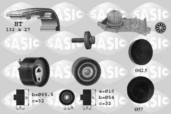 Sasic 3904035 - Водяной насос + комплект зубчатого ремня ГРМ autosila-amz.com