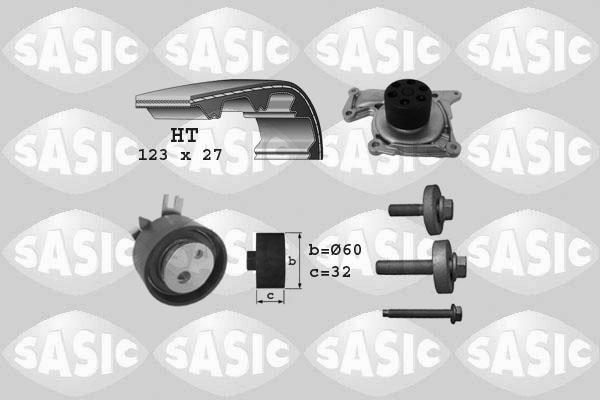 Sasic 3904037 - Водяной насос + комплект зубчатого ремня ГРМ autosila-amz.com