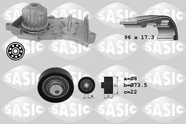 Sasic 3904026 - Водяной насос + комплект зубчатого ремня ГРМ autosila-amz.com
