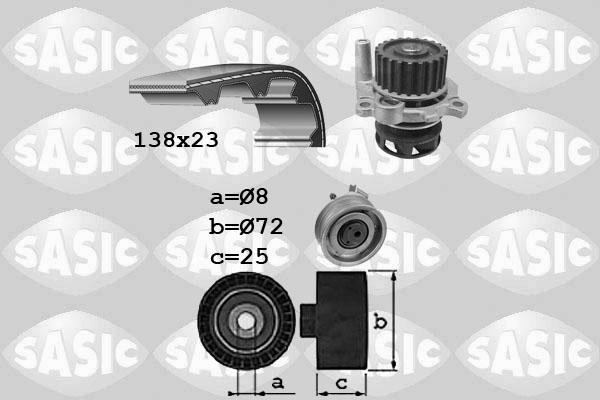 Sasic 3906091 - Водяной насос + комплект зубчатого ремня ГРМ autosila-amz.com