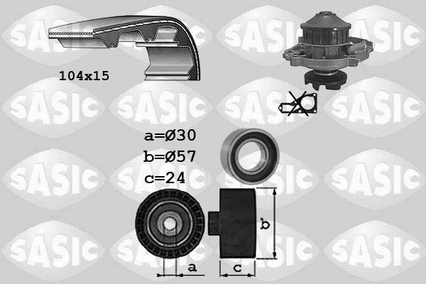 Sasic 3906098 - Водяной насос + комплект зубчатого ремня ГРМ autosila-amz.com