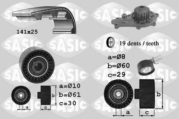 Sasic 3906097 - Водяной насос + комплект зубчатого ремня ГРМ autosila-amz.com