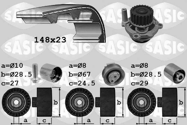 Sasic 3906055 - Водяной насос + комплект зубчатого ремня ГРМ autosila-amz.com