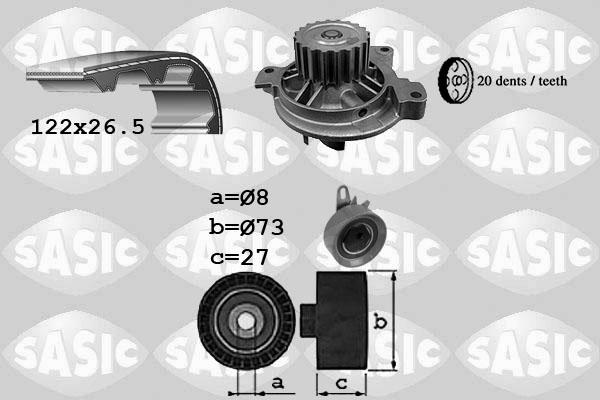 Sasic 3906051 - Водяной насос + комплект зубчатого ремня ГРМ autosila-amz.com