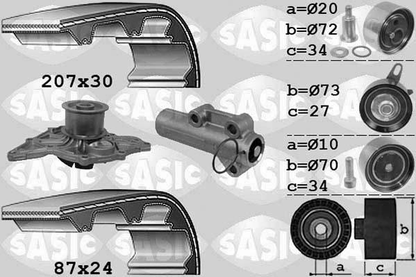 Sasic 3906058 - Водяной насос + комплект зубчатого ремня ГРМ autosila-amz.com