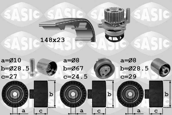 Sasic 3906057 - Водяной насос + комплект зубчатого ремня ГРМ autosila-amz.com
