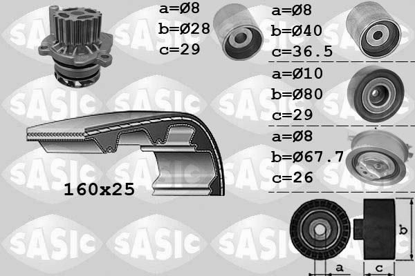 Sasic 3906069 - Водяной насос + комплект зубчатого ремня ГРМ autosila-amz.com
