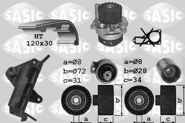 Sasic 3906019 - Водяной насос + комплект зубчатого ремня ГРМ autosila-amz.com