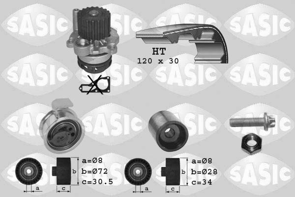 Sasic 3906010 - Водяной насос + комплект зубчатого ремня ГРМ autosila-amz.com