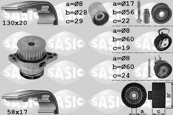 Sasic 3906085 - Водяной насос + комплект зубчатого ремня ГРМ autosila-amz.com