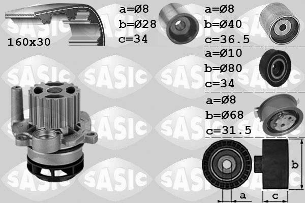 Sasic 3906081 - Водяной насос + комплект зубчатого ремня ГРМ autosila-amz.com