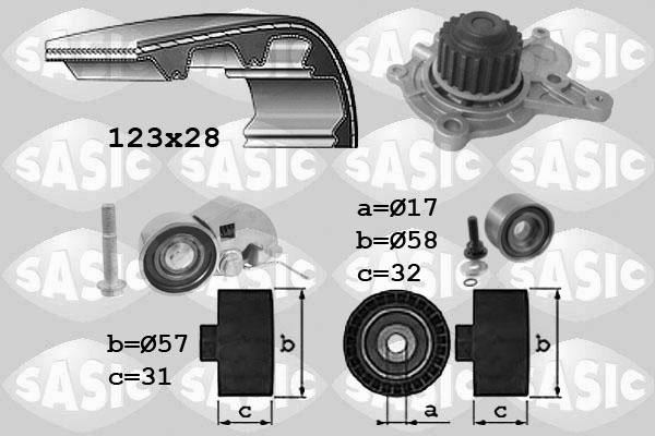 Sasic 3906039 - Водяной насос + комплект зубчатого ремня ГРМ autosila-amz.com