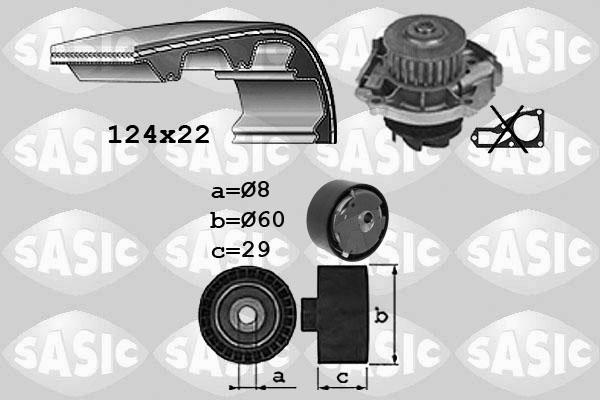 Sasic 3906038 - Водяной насос + комплект зубчатого ремня ГРМ autosila-amz.com