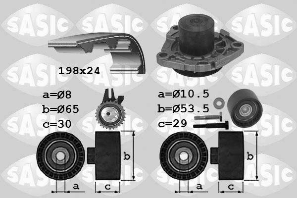 Sasic 3906033 - Водяной насос + комплект зубчатого ремня ГРМ autosila-amz.com