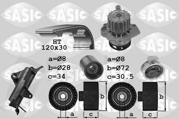 Sasic 3906024 - Водяной насос + комплект зубчатого ремня ГРМ autosila-amz.com