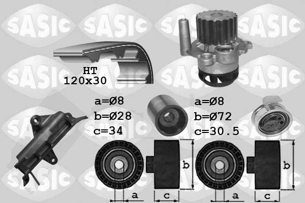 Sasic 3906025 - Водяной насос + комплект зубчатого ремня ГРМ autosila-amz.com