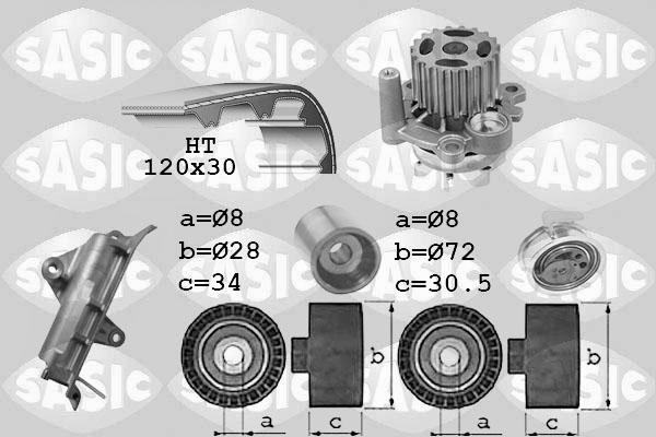Sasic 3906022 - Водяной насос + комплект зубчатого ремня ГРМ autosila-amz.com