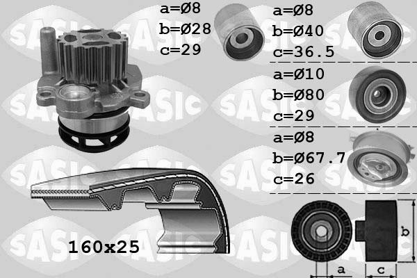 Sasic 3906079 - Водяной насос + комплект зубчатого ремня ГРМ autosila-amz.com
