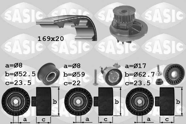 Sasic 3906074 - Водяной насос + комплект зубчатого ремня ГРМ autosila-amz.com