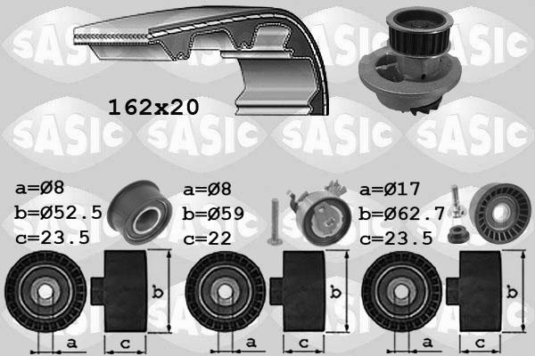 Sasic 3906073 - Водяной насос + комплект зубчатого ремня ГРМ autosila-amz.com