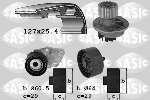 Sasic 3906104 - Водяной насос + комплект зубчатого ремня ГРМ autosila-amz.com