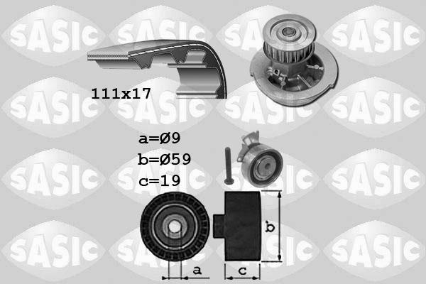 Sasic 3906100 - Водяной насос + комплект зубчатого ремня ГРМ autosila-amz.com