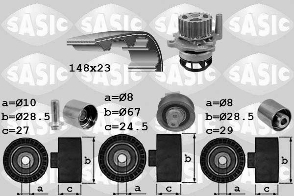 Sasic 3906103 - Водяной насос + комплект зубчатого ремня ГРМ autosila-amz.com