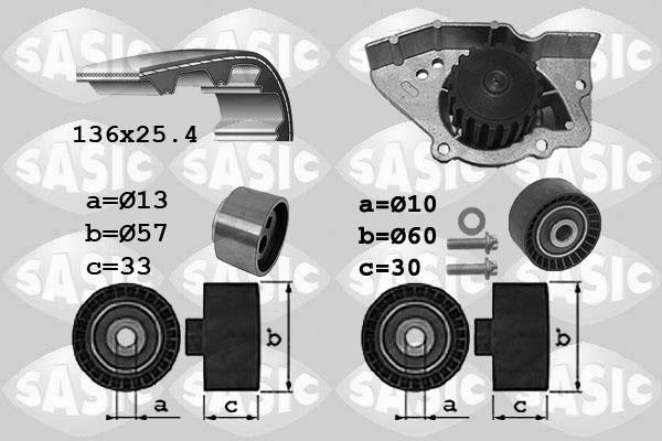 Sasic 3900041 - Водяной насос + комплект зубчатого ремня ГРМ autosila-amz.com