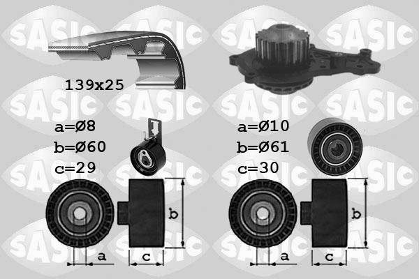 Sasic 3900042 - Водяной насос + комплект зубчатого ремня ГРМ autosila-amz.com