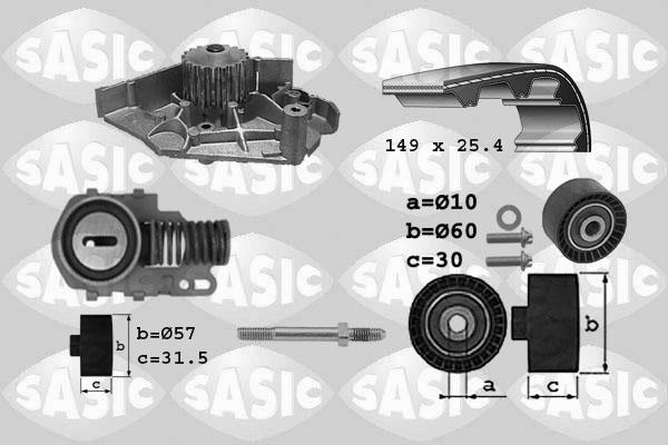 Sasic 3900005 - Водяной насос + комплект зубчатого ремня ГРМ autosila-amz.com