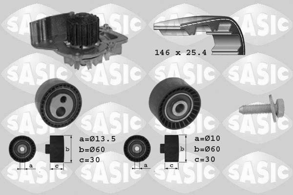 Sasic 3900006 - Водяной насос + комплект зубчатого ремня ГРМ autosila-amz.com