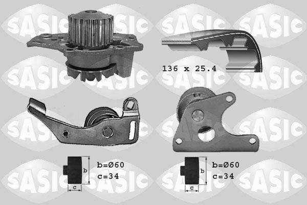 Sasic 3900001 - Водяной насос + комплект зубчатого ремня ГРМ autosila-amz.com