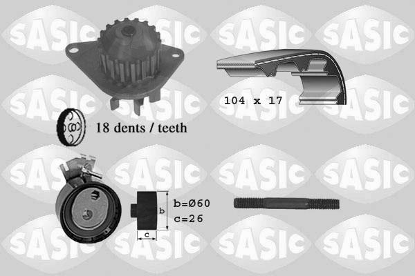 Sasic 3900003 - Водяной насос + комплект зубчатого ремня ГРМ autosila-amz.com