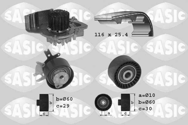 Sasic 3900007 - Водяной насос + комплект зубчатого ремня ГРМ autosila-amz.com